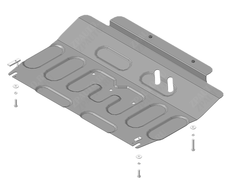 Защита стальная Мотодор (Двигатель, Коробка переключения передач), 2 мм, сталь для Mazda 3  2013-2018 арт. 71101