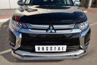 Защита переднего бампера d57 для Mitsubishi Outlander 2015, Slitkoff MOZ-002105