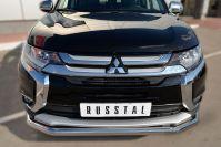 Защита переднего бампера d63 для Mitsubishi Outlander 2015, Руссталь MOZ-002105