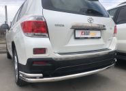 Защита заднего бампера угловая большая двойная для автомобиля TOYOTA Highlander 2010 арт. THL.10.21