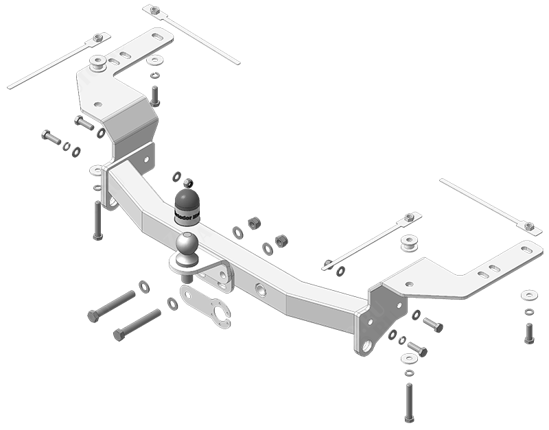 Фаркоп Toyota Land Cruiser 200  2015-2021, тип шара FE , Motodor, арт.92510-FE