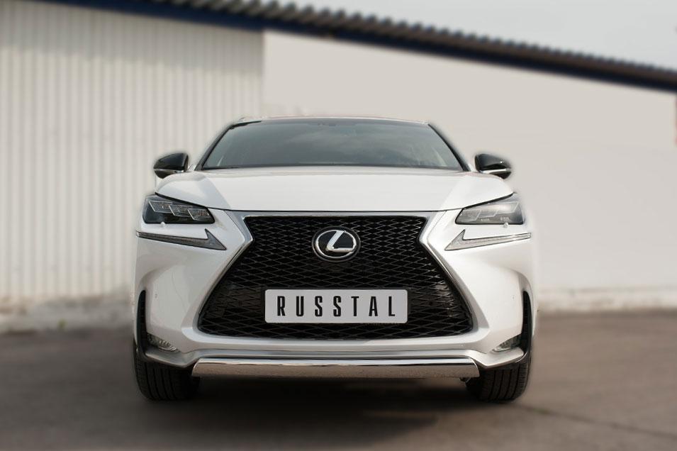 Защита переднего бампера d75х42 для Lexus NX 200t 2014 F Sport, Slitkoff LNXZ-002137