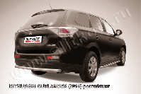 Защита заднего бампера d57 короткая Mitsubishi Outlander (2014-2015) Black Edition, Slitkoff, арт. MOUT14-011BE