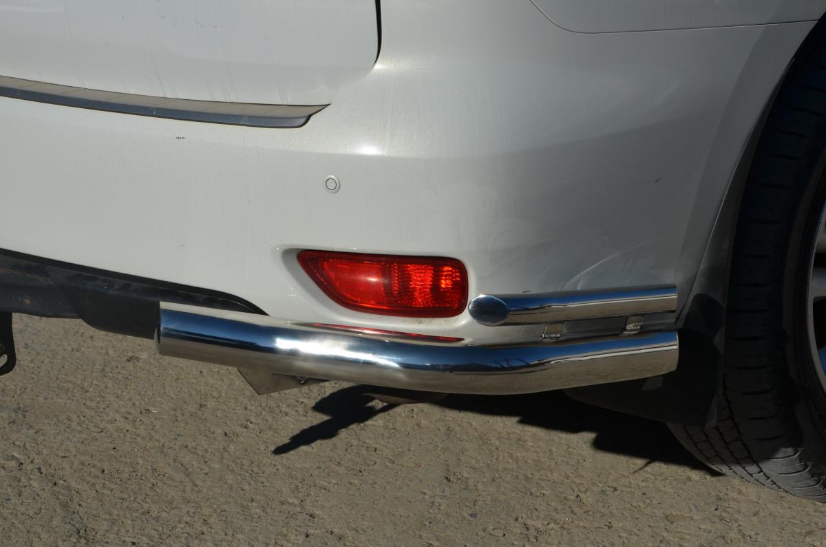 Защита заднего бампера угловая двойная для автомобиля NISSAN Patrol  2010, Россия NPL.10.20