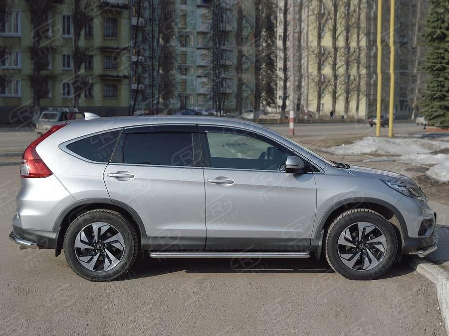 Пороги труба d42 с листом вариант 3 Honda CR-V 2015 2.0, Slitkoff HCRL-0022243