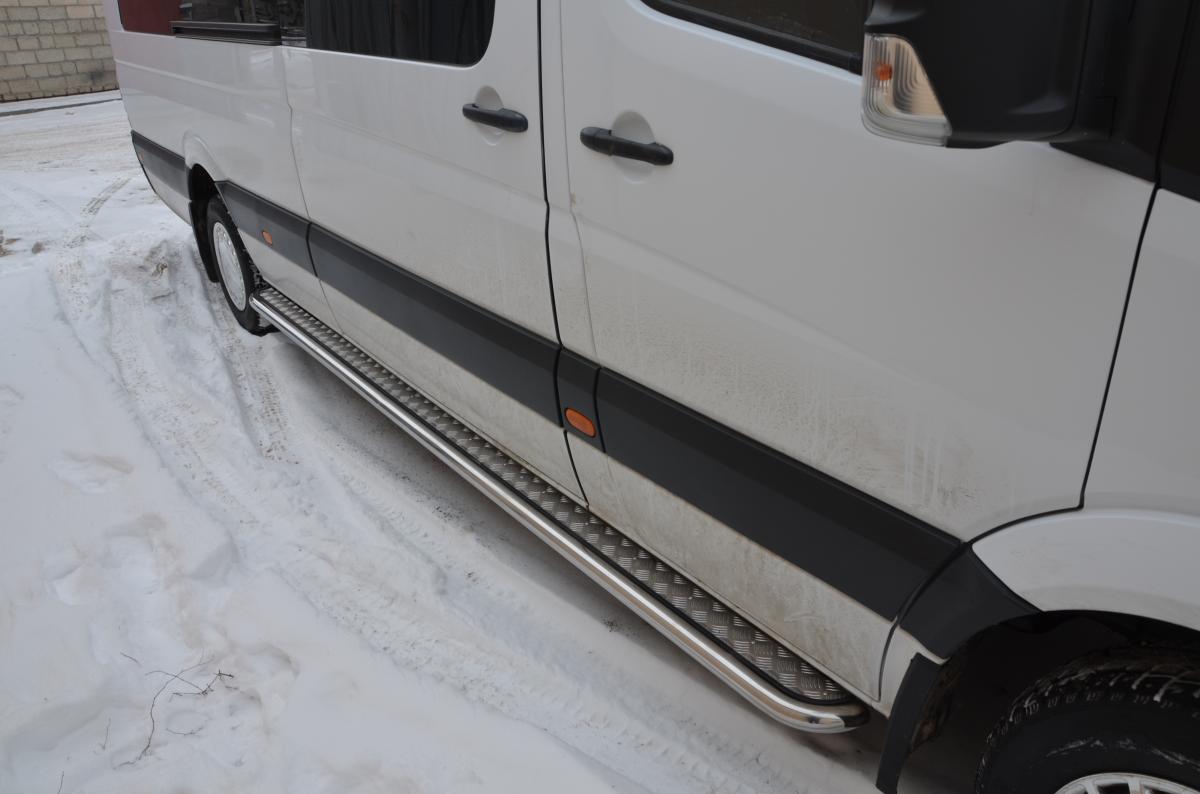 Пороги с накладным листом для автомобиля MERCEDES-BENZ Sprinter 2012 (W906). MBS.12.41, Россия