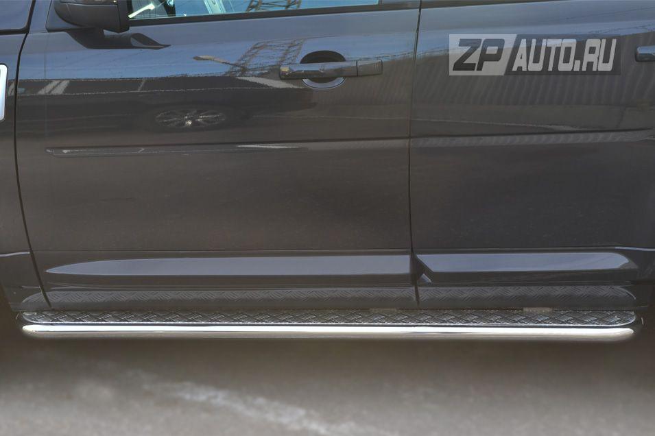 Пороги труба d42 с листом для Freelander 2 2013, Slitkoff LFRL-001495