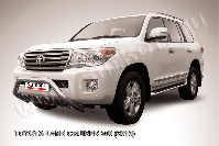 Кенгурятник d76 низкий широкий с ЗК Toyota Land Cruiser 200 (2013-2015) Black Edition, Slitkoff, арт. TLC2-13-007BE