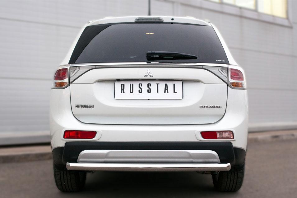Защита заднего бампера d57 для Mitsubishi Outlander 2014, Русталь MORZ-001907, Slitkoff