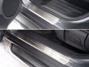 Накладки на пороги (лист шлифованный) 4шт для автомобиля Nissan X-Trail (T32) 2015-2018