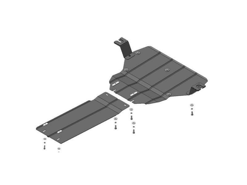 Защита двигателя, кпп стальная Motodor для Mercedes V-Klass/Vito 2014- (2 мм, сталь), 01233