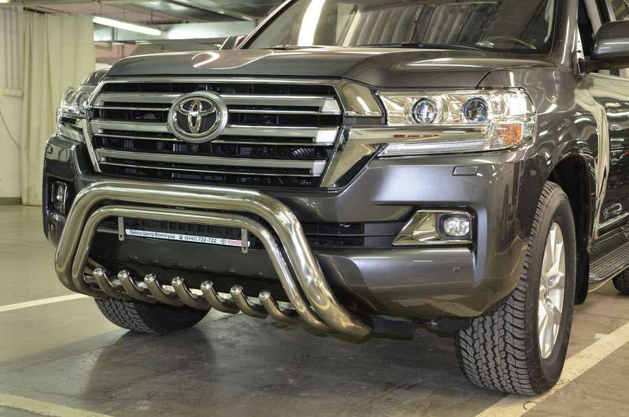 Защита переднего бампера скоба низкая двойная + акула d76/42/42 для Toyota Land Cruiser 200 2015, TLC200.15.76-1, Россия