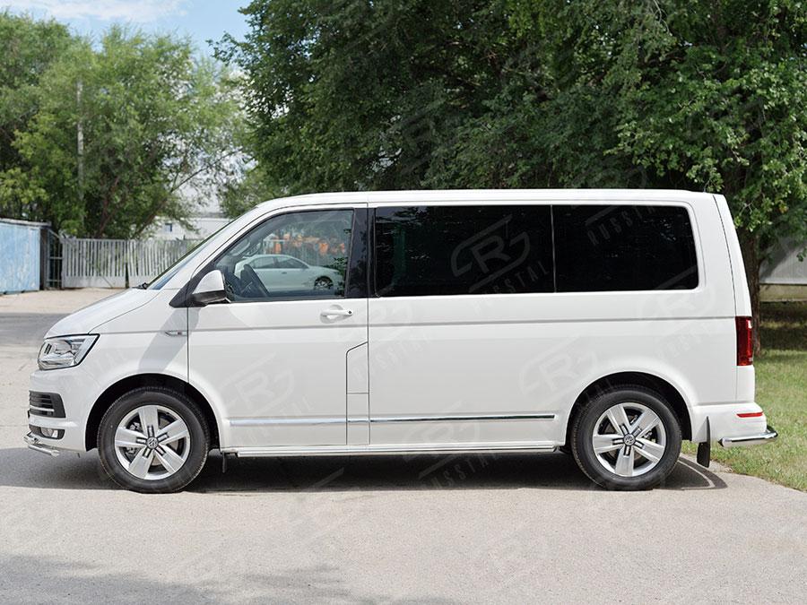 Пороги труба d42 правый Volkswagen Transporter T6 2015 Caravelle/Multivan короткая база, Slitkoff VCTT-002316