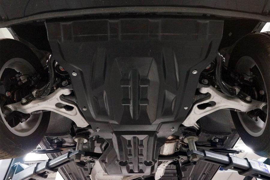 КОМПОЗИТНАЯ ЗАЩИТА КАРТЕРА ДВИГАТЕЛЯ И КПП PORSCHE CAYENNE (958) V-ВСЕ,КРОМЕ 4,1D (2010-2017) + РК ИЗ 2-Х ЧАСТЕЙ(10 ММ), арт.36.03K