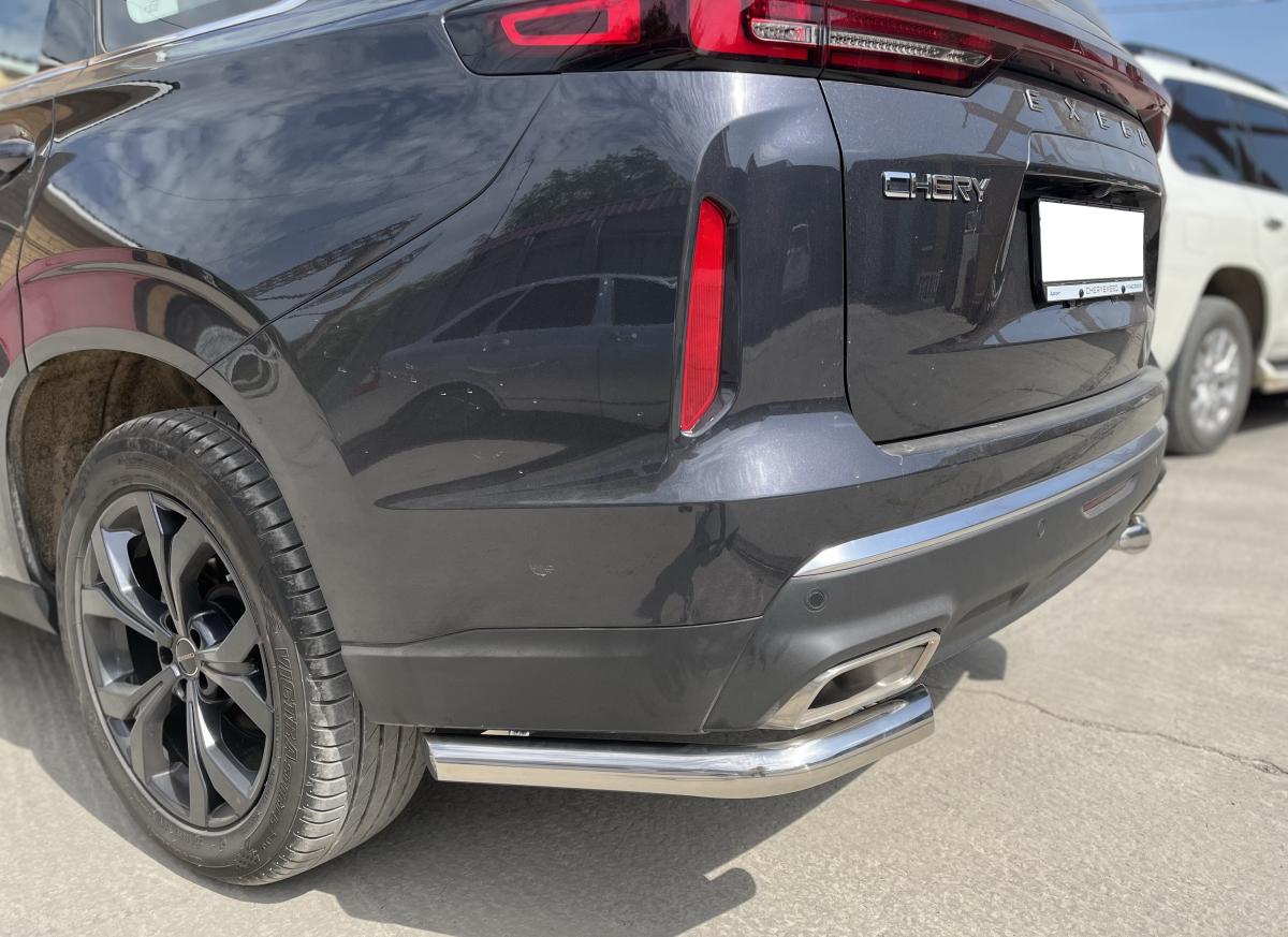 Защита заднего бампера угловая для автомобиля CHERY CheryExeed VX 2022 арт. CHEVX.22.17