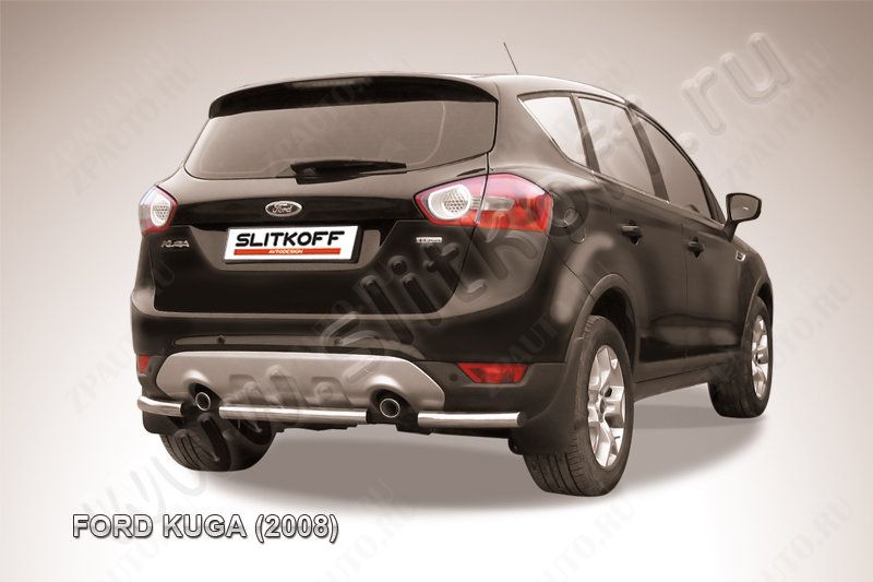 Защита заднего бампера d57 Ford Kuga (2008-2013) Black Edition, Slitkoff, арт. FKG012BE