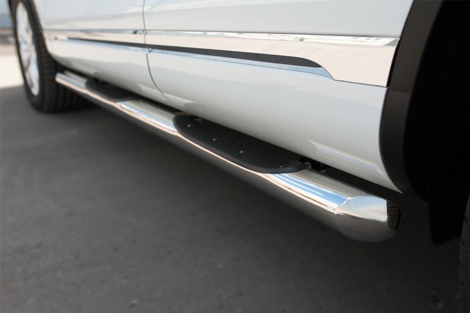 Пороги труба d76 с накладками вариант 1 для Volkswagen Touareg 2014, Slitkoff VWTT-0021281