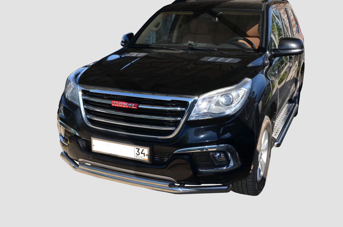 Защита  штатного порога d42 для автомобиля Haval H9 2018 рестайлинг, Россия GWH9.18.32
