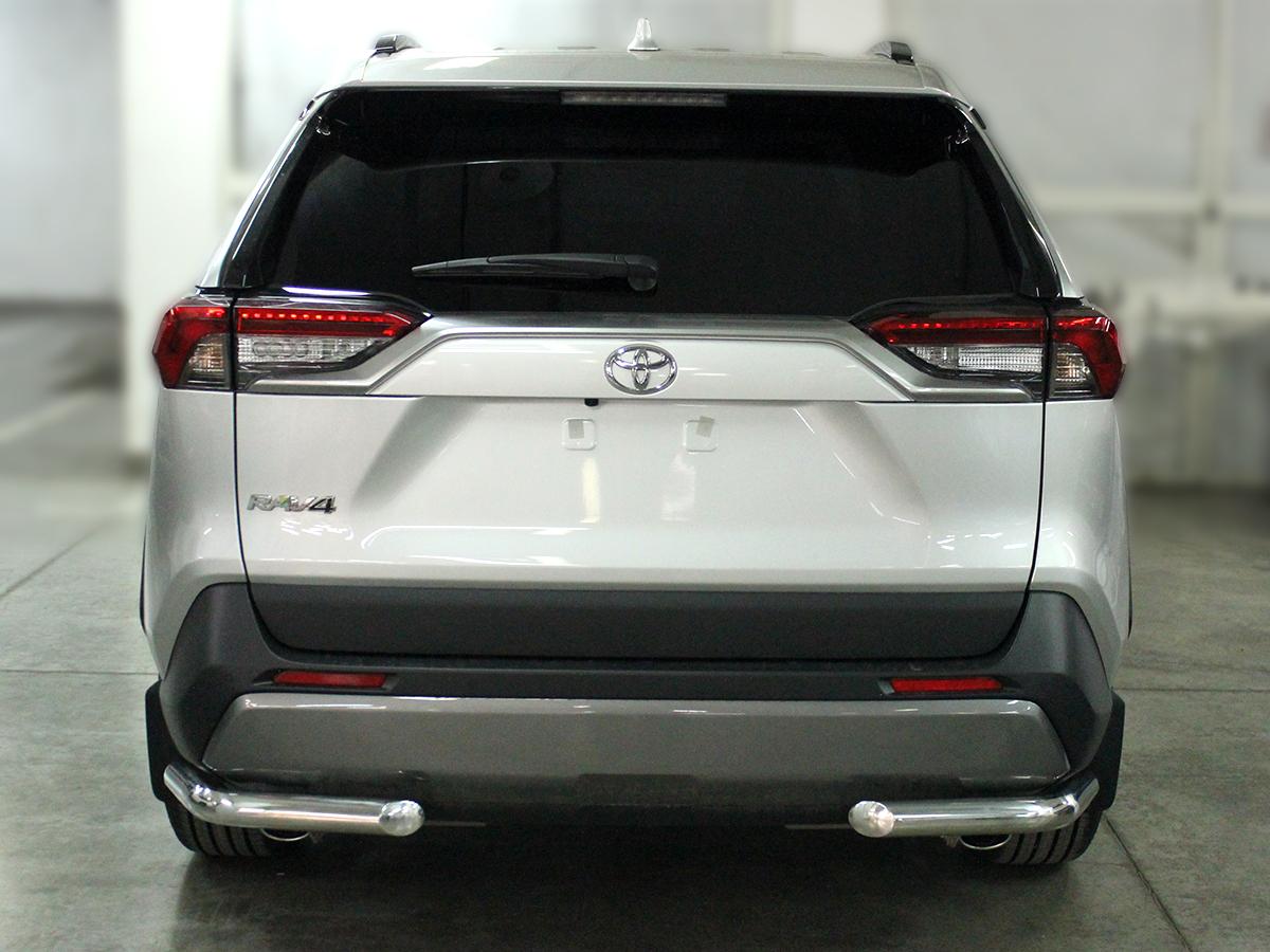 Защита заднего бампера "уголки" d-60 для автомобиля Toyota RAV4 2019 арт. TRN19_3.2, Технотек