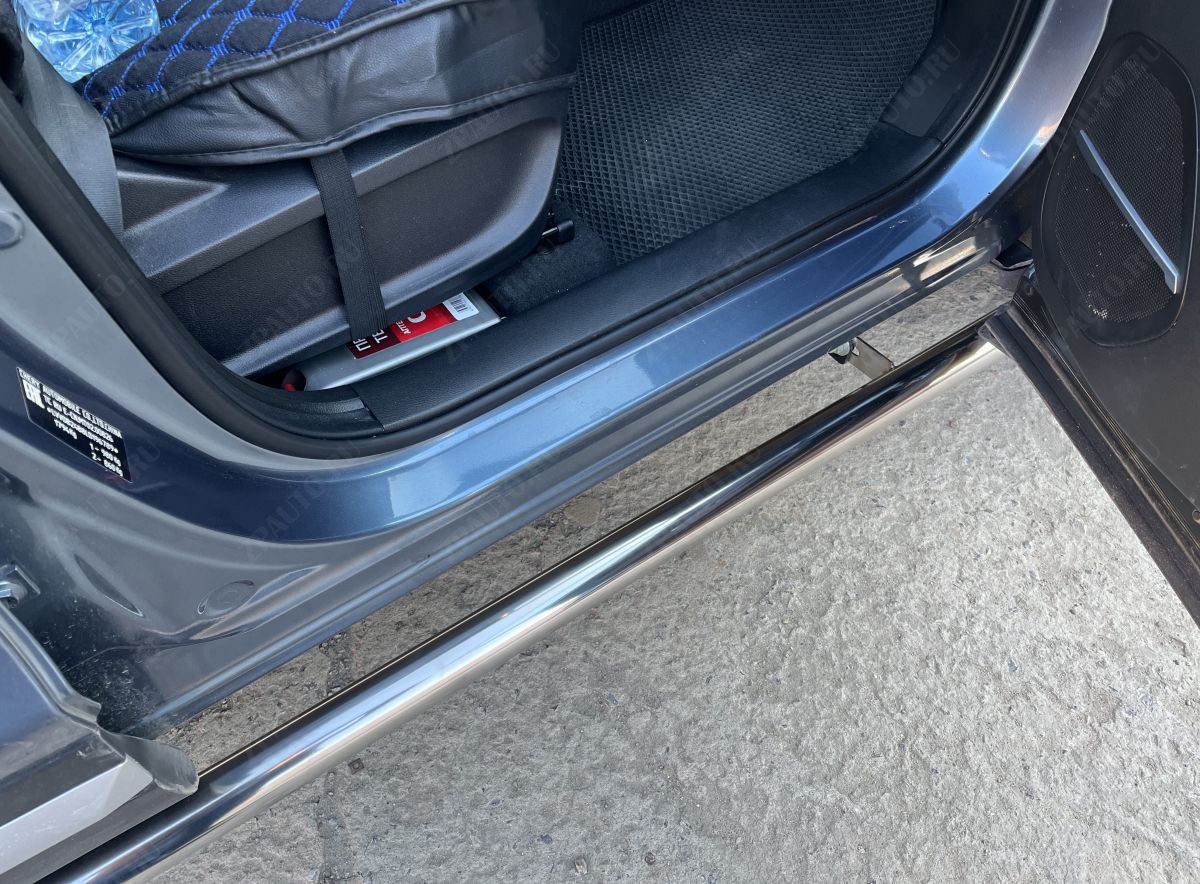 Защита штатного порога труба для автомобиля Chery Tiggo 4 2019 Рестайлинг арт. CHTG-R.19.32