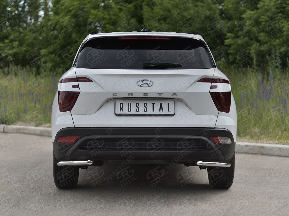 HYUNDAI CRETA 2021- Защита заднего бампера уголки d42 секции HCRZ-003827