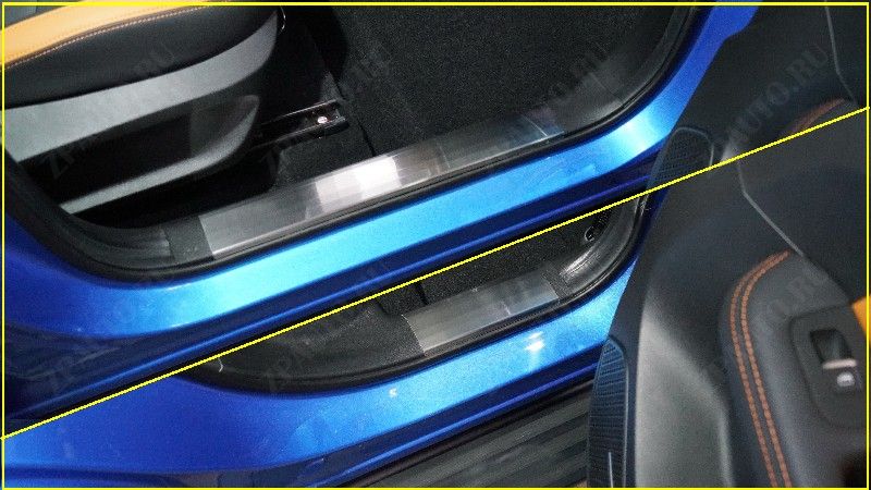 Накладки на пластиковые пороги (лист шлифованный) 4шт Kaiyi X3 pro 2023- арт. KAIX3P23-02