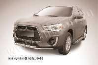 Защита переднего бампера d57+d42 двойная Mitsubishi ASX (2012-2016) , Slitkoff, арт. MAS14-004