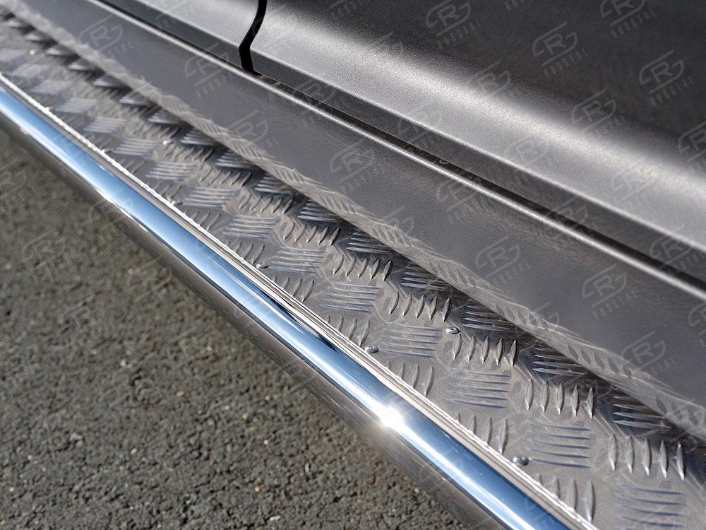 Пороги труба d42 с листом вариант 2 для Hyundai Creta 2016, Slitkoff HCRL-0024252