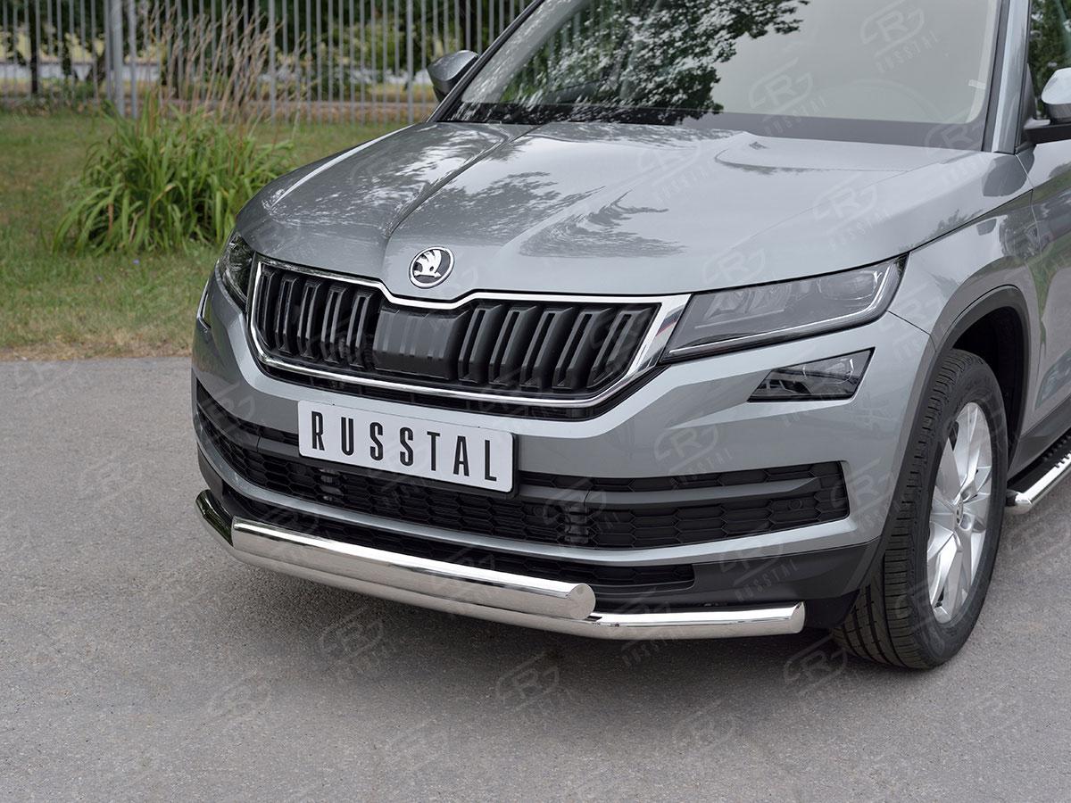 Защита переднего бампера d57/75х42 на Skoda Kodiaq, Slitkoff SKKZ-002769