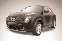 Защита переднего бампера d57 короткая Nissan Juke 4WD (2010-2014) Black Edition, Slitkoff, арт. NJ4WD-002BE