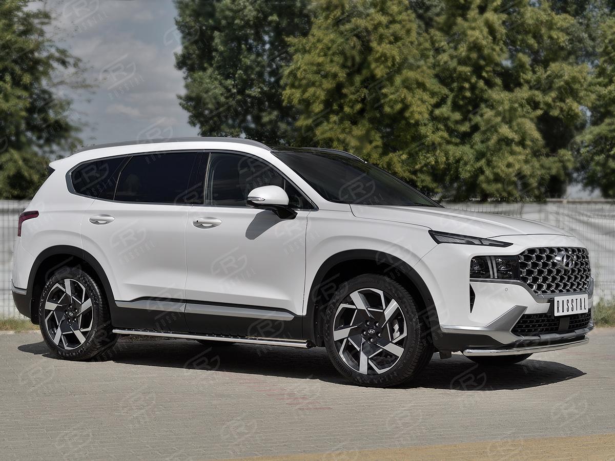 HYUNDAI SANTA FE 2021- Защита переднего бампера d42 секции HSFZ-003595