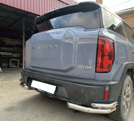 Защита заднего бампера  угловая двойная для автомобиля HAVAL H3 2024 арт. HVH3.24.20