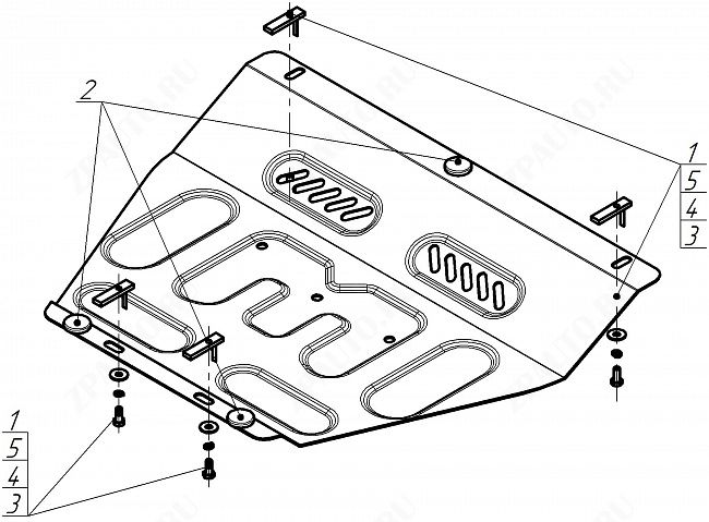 Ковер багажный модельный высокий борт для Chevrolet Lacetti 2004-2011, Элерон 70201