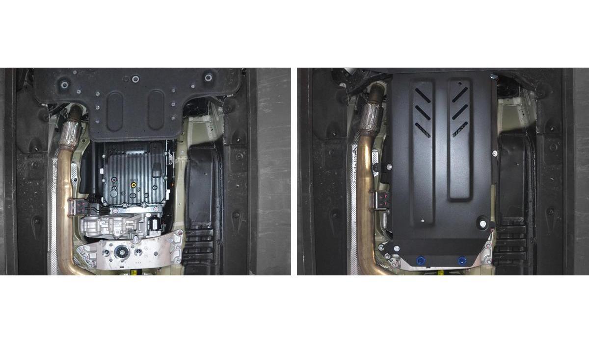 Защита КПП и РК Rival для Genesis G70 4WD 2018-2021, сталь 1.8 мм, с крепежом, штампованная, 111.2844.1
