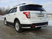 Защита задняя (центральная короткая) 75х42 мм для автомобиля Ford Explorer 2012-2015 TCC Тюнинг арт. FOREXPL12-11