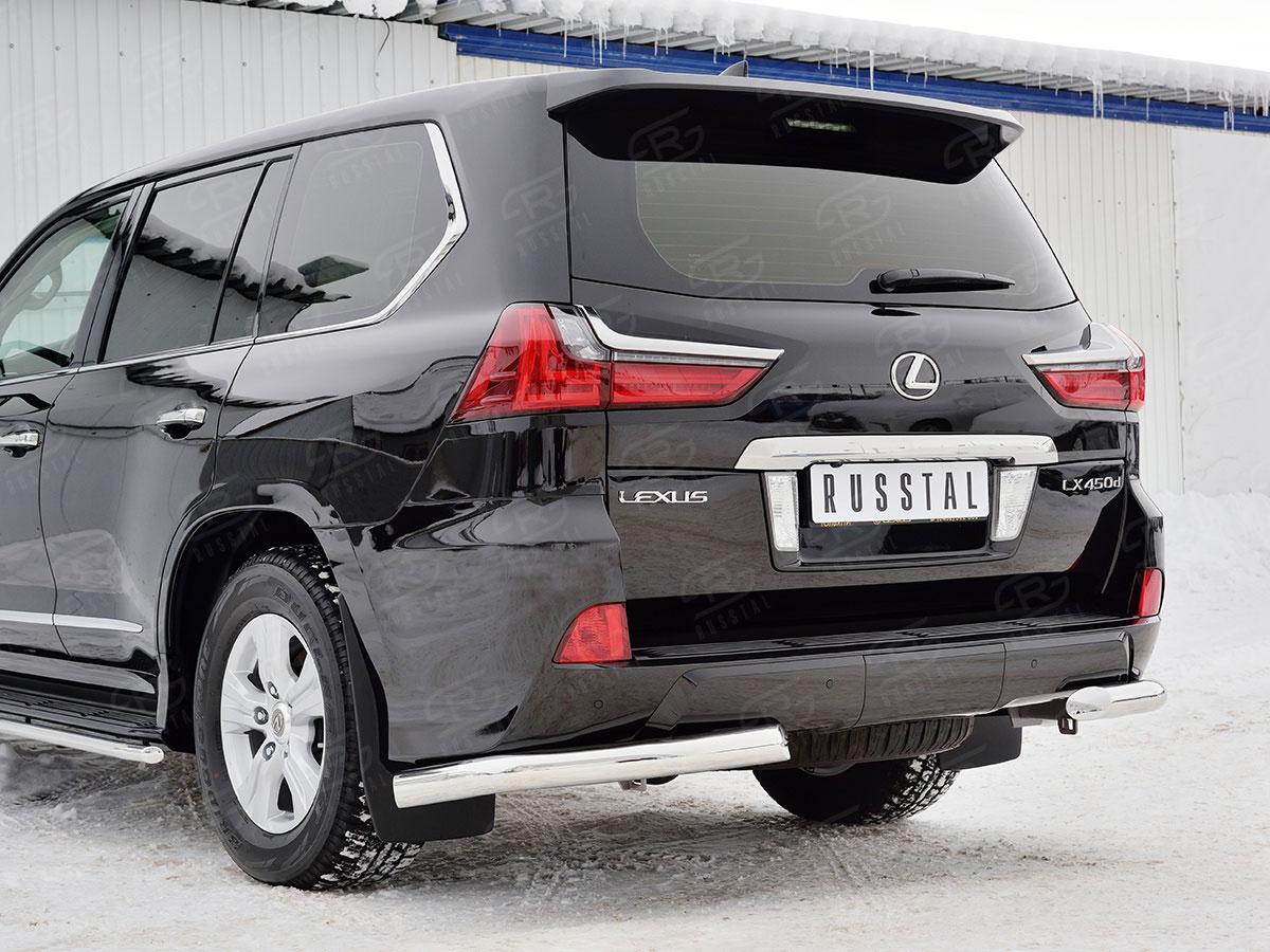 Защита заднего бампера уголки d76 Lexus LX570/LX450d 2015, Slitkoff LLX4Z-002524