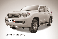 Защита переднего бампера d76 короткая Lexus GX-460 (2009-2013) Black Edition, Slitkoff, арт. LGX010BE