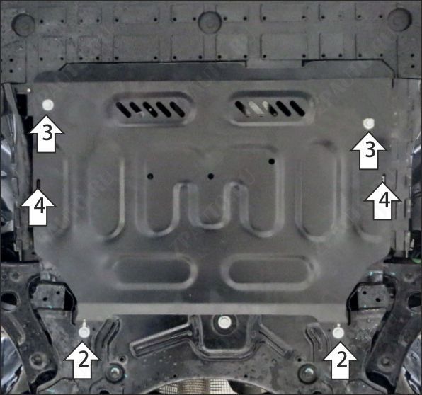 Защита АвтоСтандарт (Двигатель, Коробка переключения передач), 1,5 мм,  для Geely Emgrand  2022- арт. 54204