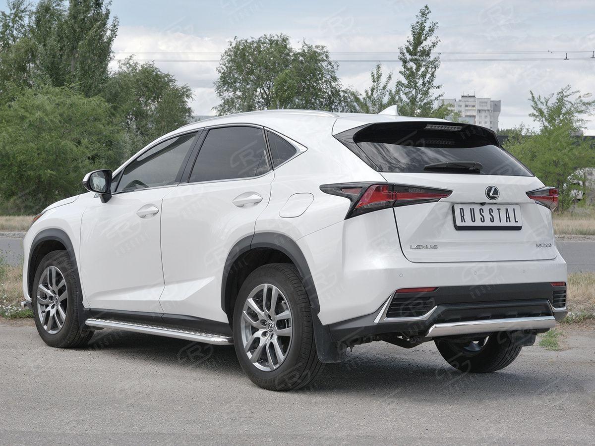 Защита заднего бампера d75х42 на Lexus NX 2017, Slitkoff LNX3Z-002944