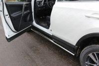 Пороги овальные с проступью 75х42 мм для автомобиля Toyota RAV4 2015-, TCC Тюнинг TOYRAV15-13