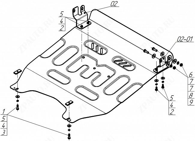 Защита стальная Мотодор (Радиатор, Двигатель), 2 мм,  для Sollers Atlant  2022- арт. 78701