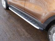 Пороги алюминиевые с пластиковой накладкой 1720 мм для автомобиля Kia Sportage (QL) 2018-, TCC Тюнинг KIASPORT18-37AL