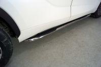 Пороги овальные гнутые с накладкой 75х42 мм для автомобиля Toyota Highlander 2020- арт. TOYHIGHL20-14