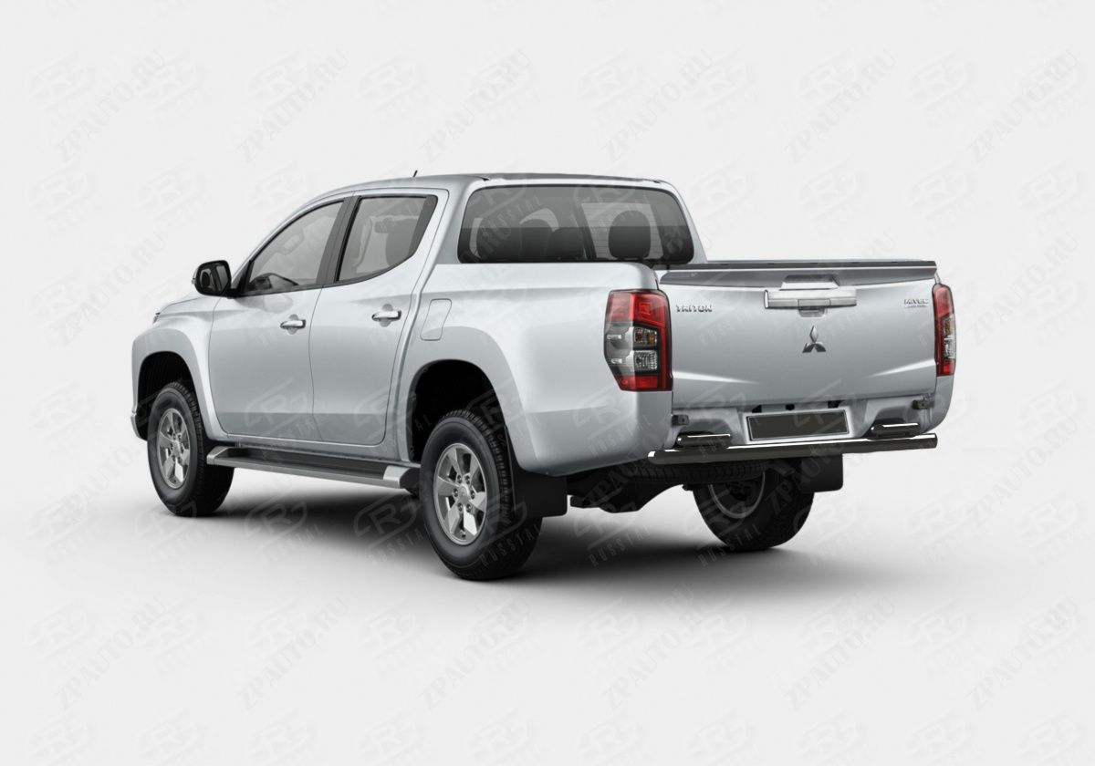 MITSUBISHI L200 2019- Защита заднего бампера d57 секции d42x2 уголки black ML2Z-003275CH