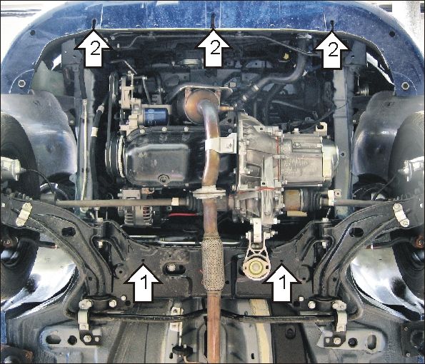 Защита двигателя, кпп стальная Motodor для Fiat Doblo 2005-2015 (2 мм, сталь), 00613