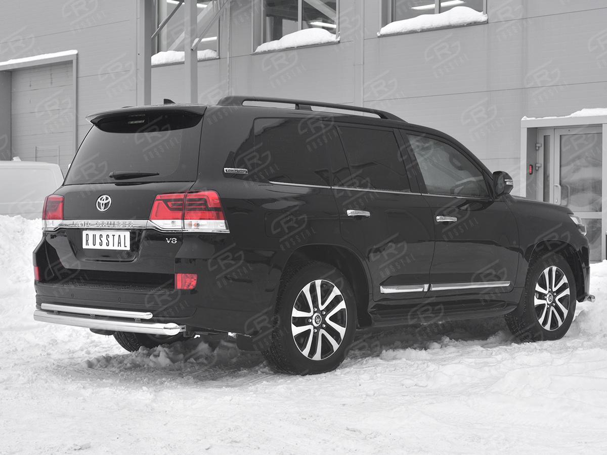 Защита заднего бампера d76 дуга-d42 дуга+декор паз TLCZ-003121 для автомобиля TOYOTA LAND CRUISER 200 2018 EXECUTIVE LOUNGE, Slitkoff