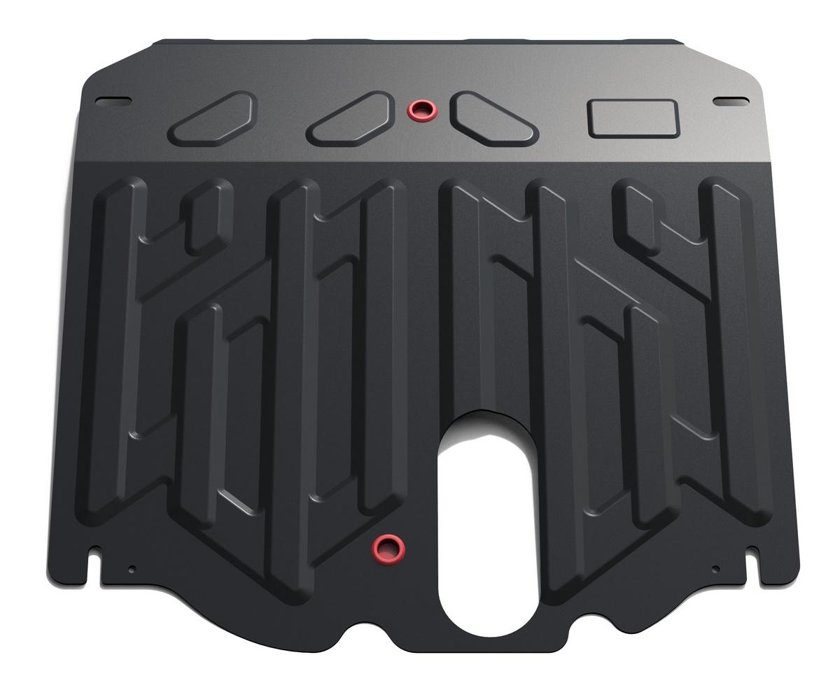 Защита картера и КПП АвтоБроня для Kia Sorento II рестайлинг (V - 2.2D; 2.4) 2012-2021, штампованная, сталь 1.8 мм, с крепежом, 111.02823.1