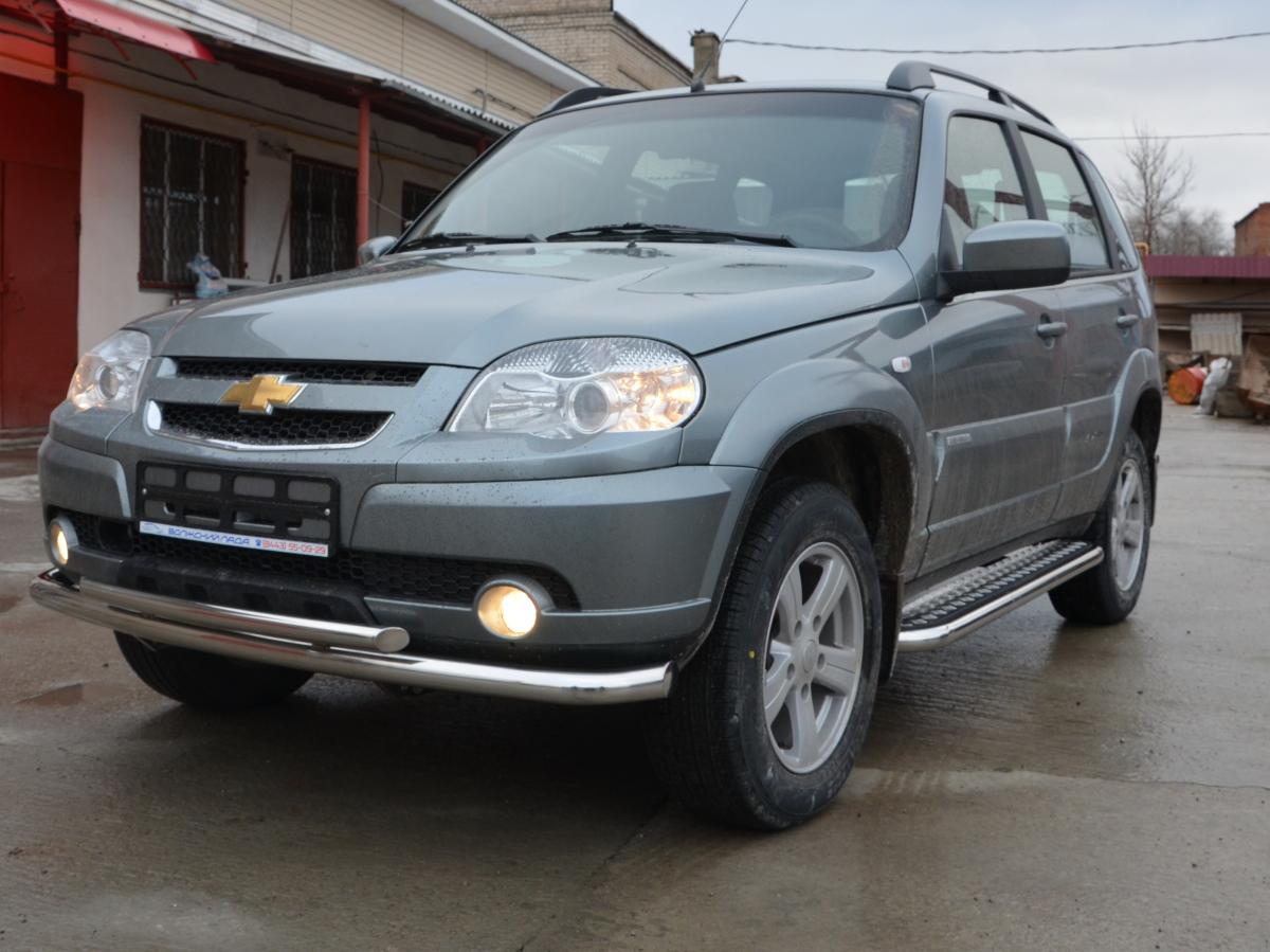 Защита переднего бампера (радиус) для автомобиля CHEVROLET Niva 2010. CVNV.10.02-1, Россия