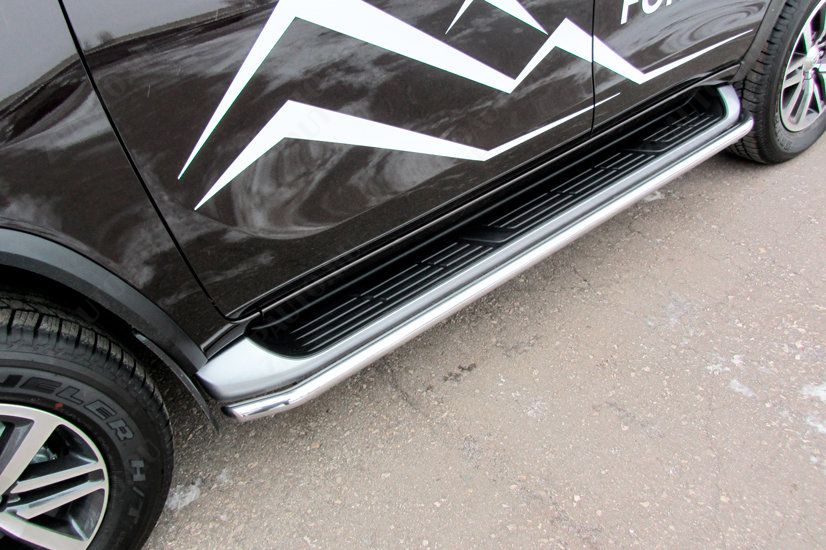 Защита штатного порога d42 Toyota Fortuner (2015-2023) , Slitkoff, арт. TFOR-005