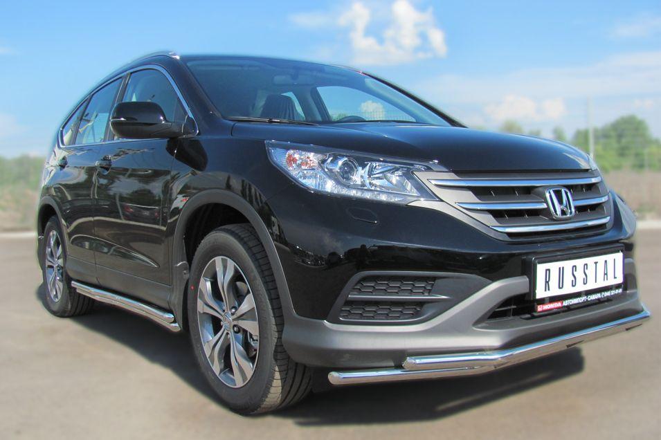 Защита переднего бампера d42/42 для Honda CR-V 2013, Slitkoff HVZ-001335